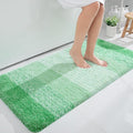 OLANLY Bathroom Runner Rugs Mat 47x24, Extra Soft Absorbent Microfiber Bath Rugs, Rubber Backing, Quick Dry, Washable Long Bath Mats for Bathroom Floor, Tub and Shower, Home Decor Accessories, Green