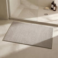 Triohero Bathroom Rugs Non Slip Washable, Super Absorbent Thin Bath Mat Small Quick Dry Low Pile Bathroom Rug, Beige 20"x30"