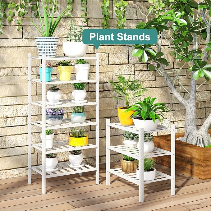 viewcare Small Shoe Rack for Entryway, White Shoe Organizer for Closet, Bamboo Wood Standing Shoe Shelf for Indoor Outdoor (White, 3-Tier_Samll)