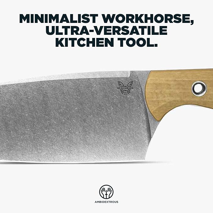 Benchmade Station Knife Kitchen Knife, CPM-154 Steel Blade (4010-02) | Maple Vally and Black Richlite / G10 handle, Clip-Point blade