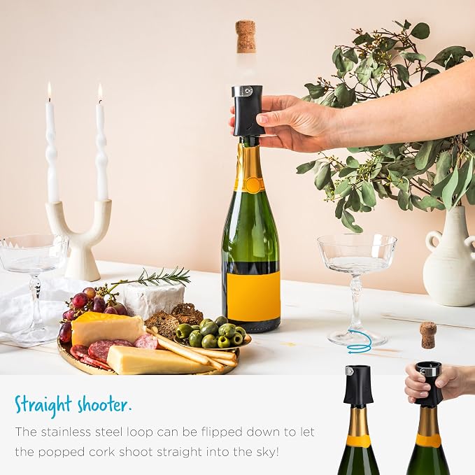 Dreamfarm Bar Tools Bundle | Champop Fast, Easy & Safe Champagne Cork Popper and Winopen Automatic Pocket Wine Corkscrew