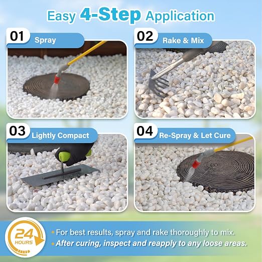 Mulch Glue for Landscaping 2 Gallon, Ready-to-Use Rock Glue & Gravel Binder, Strong Hold for Mulch, Pebbles & Decorative Rocks, Smooth Spray, Helps Prevent Scatter & Erosion