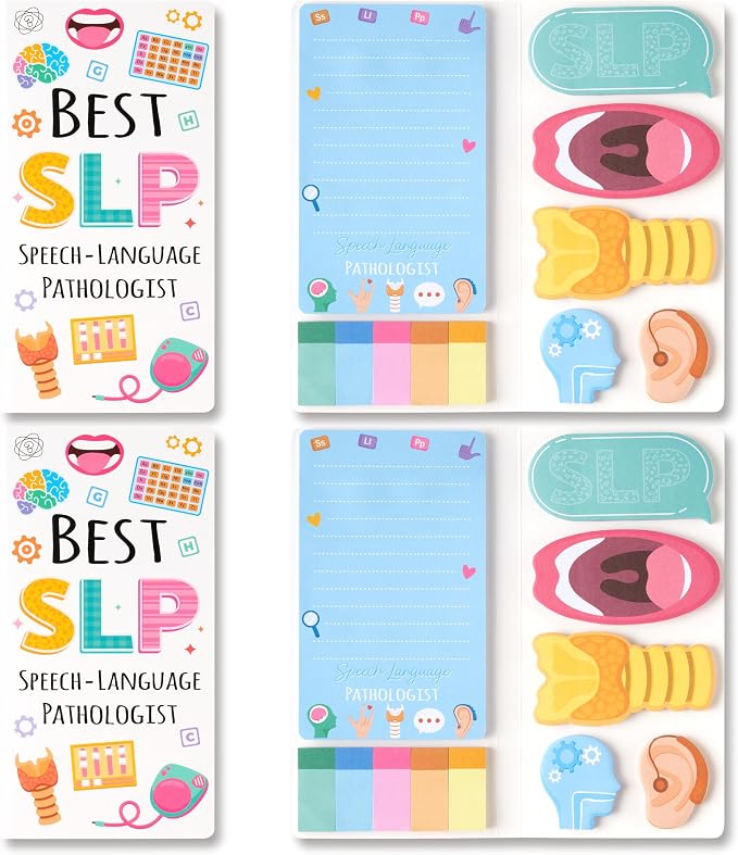 Xqumoi 2 Pack Speech Language Pathologist Sticky Note School Office Supply | Speech Language Pathologist Sticky Note, Speech Language Pathologist Appreciation Christmas Gift, Back to School Supply
