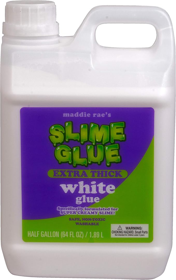 Maddie Rae’s Extra Thick White Slime Glue 1/2 Gallon – Perfect for Fluffy & Buttery Slime, Non-Toxic Washable Craft Glue for Kids, Teachers Classroom Supplies, School Projects & Summer Camp Activities