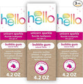 Hello Unicorn Sparkle Kids Toothpaste with Fluoride, Bubble Gum Toothpaste, 4.2 Oz Tube (Pack of 3) | Safe for Ages 2 and Up, Helps Prevent Cavities, Strengthens Enamel, Polishes Teeth, Vegan, Natural Bubblegum Flavor