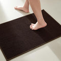 TYUU Bathroom Rugs Non Slip Washable, Super Absorbent Thin Bath Mat Small Quick Dry Low Pile Bathroom Rug, Brown 20"x30"