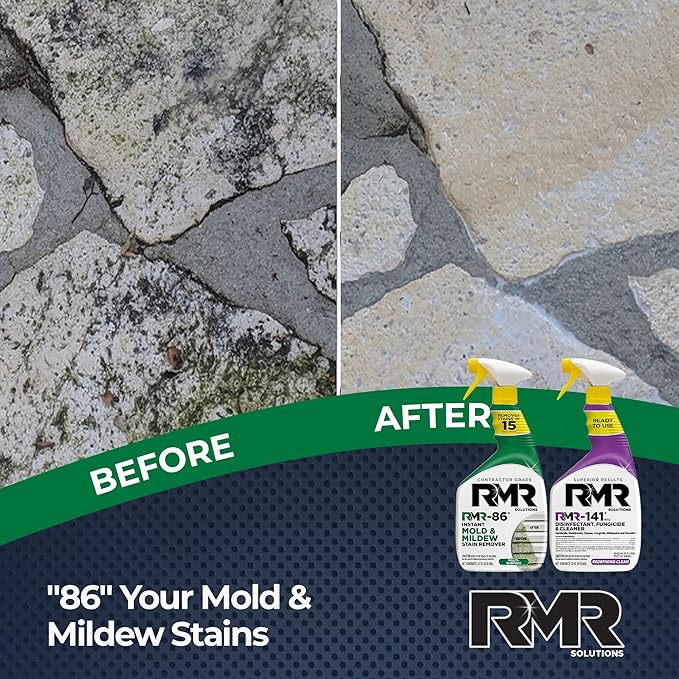 RMR Brands DIY Mold & Stain Remover Bundle, Complete Mold Killer & Mildew Prevention Kit, Disinfectant Spray, Includes 2-32 fluid ounce Bottles