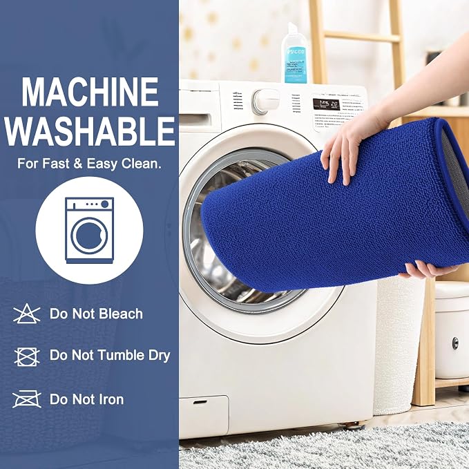 OLANLY Memory Foam Bathroom Runner Rugs 47x20, Long Bath Mats, Royal Blue | Soft Quick Dry Bath Mats, Non-Slip, Absorbent Machine Washable Mat for Bathroom Floor, Tub and Shower, Home Decor Accessories