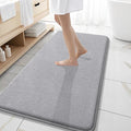 OLANLY Memory Foam Bathroom Runner Rug 47x20, Absorbent Long Bath Mat, Grey | Soft Quick Dry Bath Mat Rugs, Non-Slip, Machine Washable Mat for Bathroom Floor, Tub and Shower, Home Decor Accessories