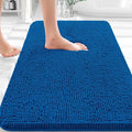 OLANLY Bathroom Rugs 32x20, Extra Soft Absorbent Chenille Bath Rugs, Rubber Backing Quick Dry, Machine Washable Bath Mats for Bathroom Floor, Tub and Shower, Home Decor Accessories, Deep Navy Blue
