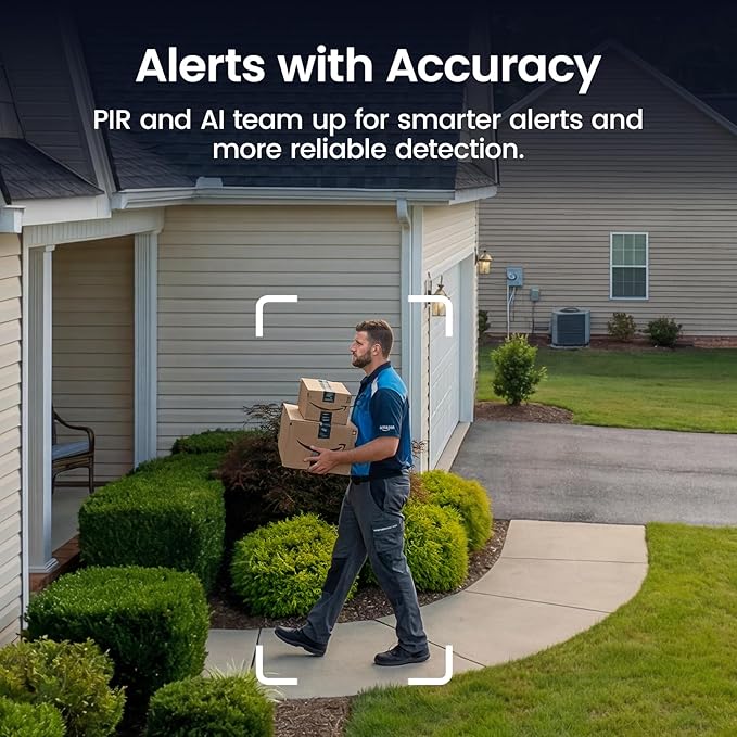 aosu Solar Security Cameras Wireless Outdoor Home System, True 2K HD, Cross-Camera Tracking, PIR + AI Human Detection, Color Night Vision, Local Storage, No Subscription Required, 4-Cam-Kit
