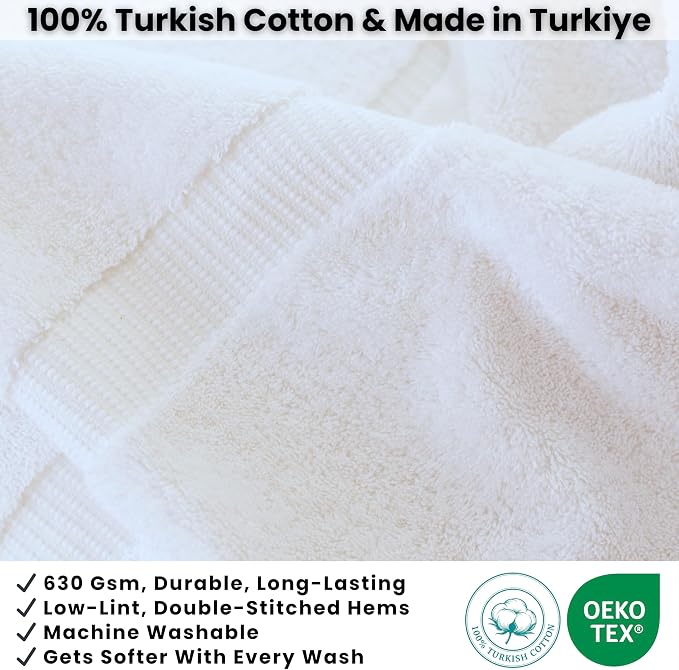 SALBAKOS 2-Piece 100% Turkish Cotton Bath Towels, Extra-Large 35x70, White | Oversized Bath Sheet Towel for Bathroom & Beach, Thick, Super Soft, Highly Absorbent, Premium Hotel Quality, Made in Turkey