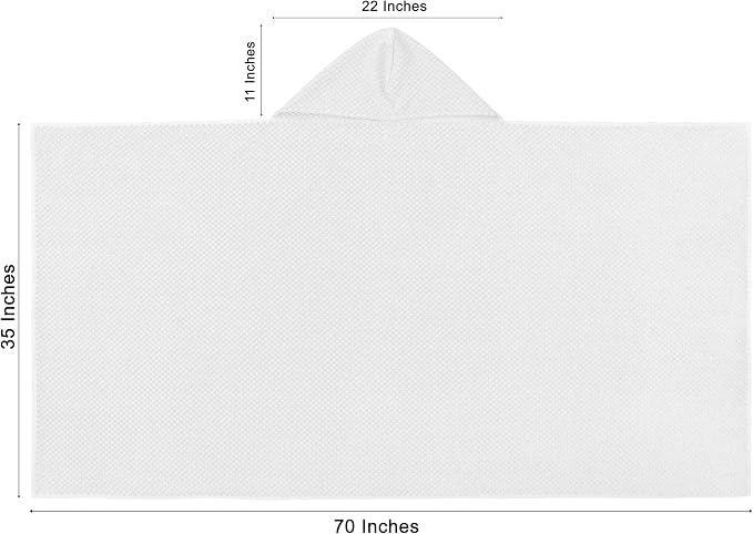 COTTON CRAFT Hooded Bath Towel for Adults – 100% Cotton Waffle Weave Towel | Oversized 35 x 70 inches Ringspun Terry Bath Sheet Wrap with a hood - Soft Super Absorbent Quick Dry – 450 GSM – White