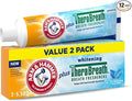 ARM & Hammer Toothpaste Plus TheraBreath Breath Fresheners, ICY Mint Flavor, Teeth Whitening Toothpaste, Anticavity Fluoride for Bad Breath, 5.5 Oz (Pack of 12)