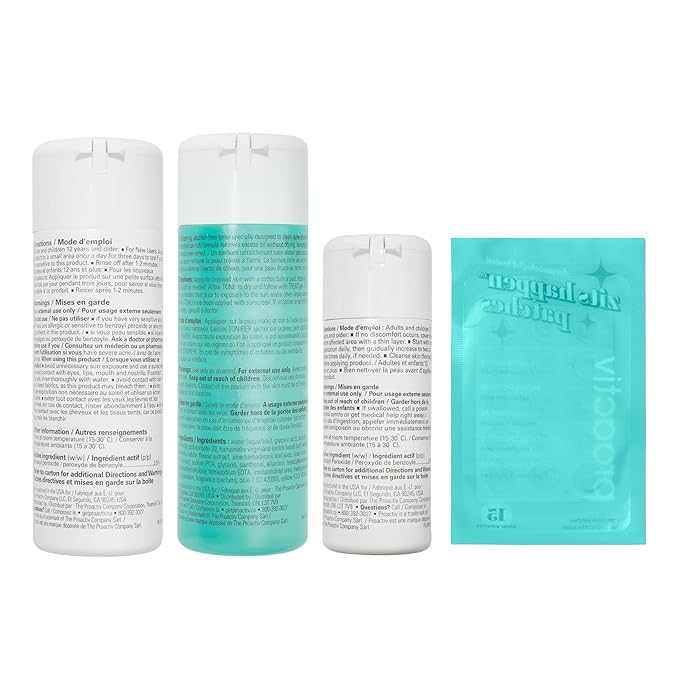 Proactiv 3 Step Acne Treatment - Benzoyl Peroxide Face Wash, Repairing Acne Spot Treatment for Face And Body, Exfoliating Toner - 60 Day Complete Acne Skin Care Kit
