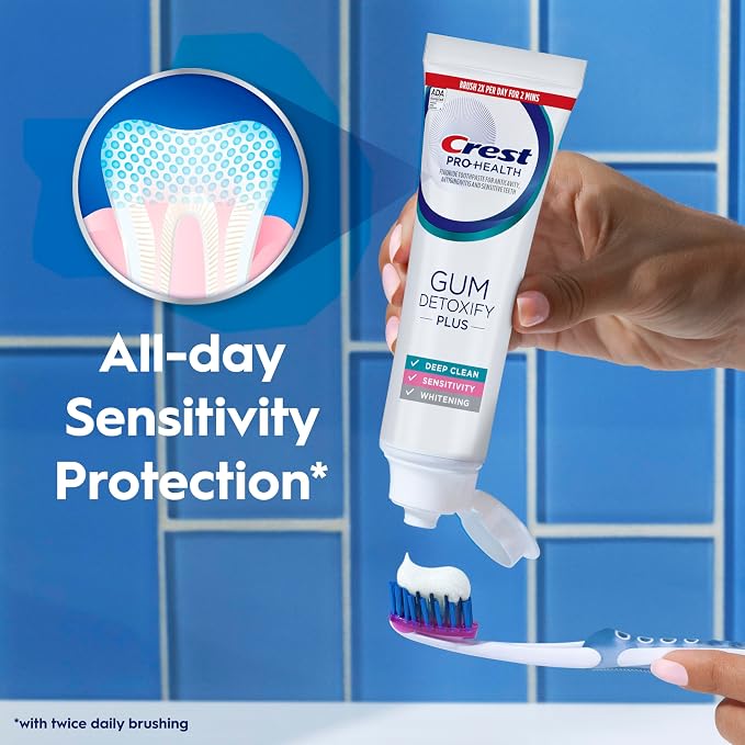 Crest Pro-Health Gum Detoxify Plus Toothpaste 4.5 oz Pack of 24 - Antibacterial Fluoride Toothpaste, Sensitivity Protection, Whitens Teeth, Anticavity, Plaque Control
