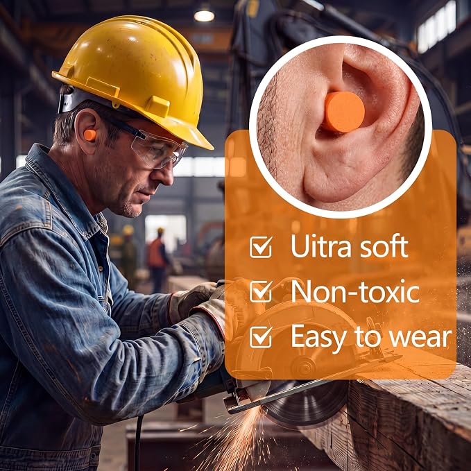 Relaxweex 500 Pairs Ear Plugs for Sleeping 33 db NRR Noise Canceling Ear Plugs Bulk Pre-Shaped Foam Disposable Earplugs for Shooting Range Travel Concert Construction Work, Individually Packaged