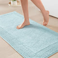 Madison Park Splendor Reversible 100% Cotton Bath Rug, 24 x 44, Blue | Tufted Bathroom Mat, 3000 GSM, Hotel Quality, Luxurious Plush, Medium Pile, Absorbent, Quick Dry, OEKO-TEX, Shower Room Décor