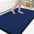 Smiry Memory Foam Bath Mat 59x34, Extra Soft and Absorbent Bathroom Mats, Non Slip Washable Carpet for Floor, Shower and Tub, Navy Blue