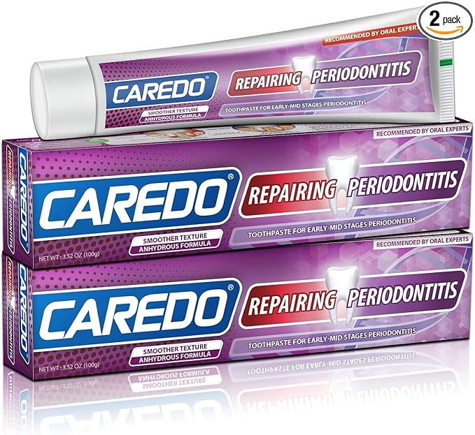CAREDO Gum Toothpaste for Periodontitis, Gum Repair for Receding Gums, Gum Disease & Gingivitis Treatment, Periodontal Disease Treatment for Gum Health, Gum Disease Repair Bad Breath Toothpaste 2 Pack