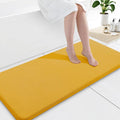 Smiry Memory Foam Bath Mat 59x20, Extra Soft and Absorbent Bathroom Mats, Non Slip Washable Carpet for Floor, Shower and Tub, Yellow