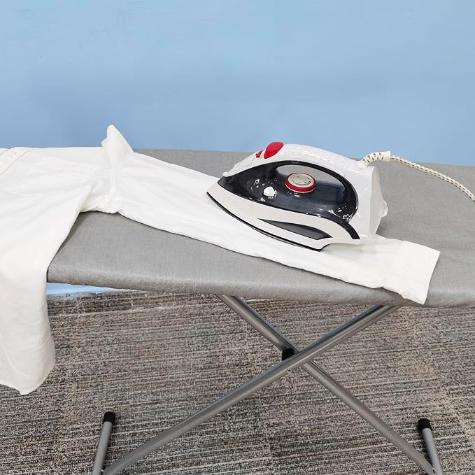 VividPaw Extra Large Ironing Board Cover and Pad 22x57, 21x57 Thick Padding, Elastic Edge, Silicone Coated, Resist Scorching, Adjustable Fastener, Heavy Duty Padded Iron Board Covers (Grey)