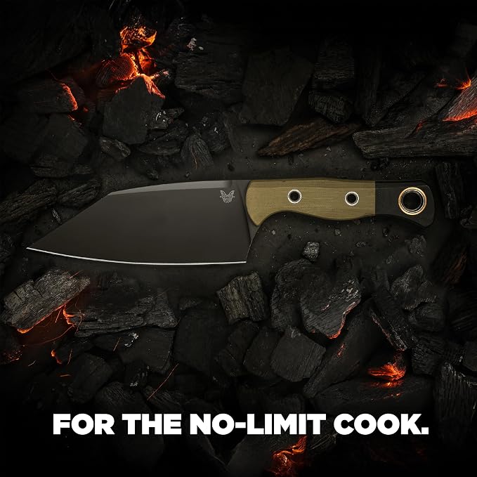 Benchmade Station Knife Kitchen Knife, CPM-154 Steel Blade (4010BK-01) | OD and Black handle with black bolster, Clip-Point blade