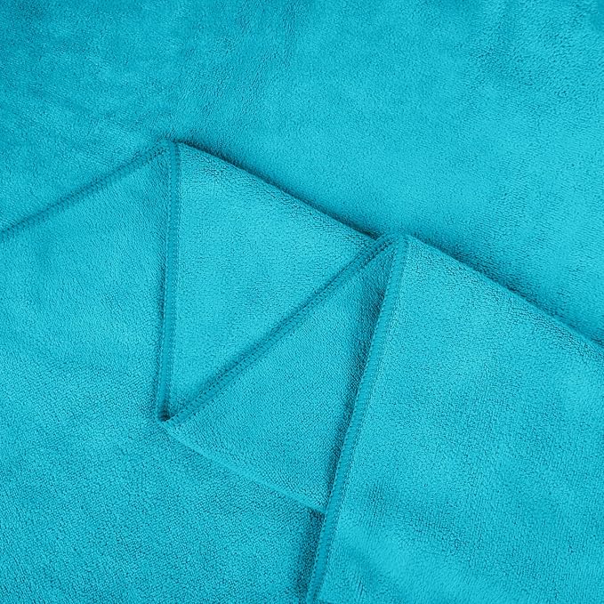 JML Microfiber Bath Towels, Teal, 30" x 60", Set of 6 | Soft, Absorbent, Quick Drying, Lint-Free, Fade Resistant, Use for Salon, Hair Wrap, Fitness, Sport, Yoga