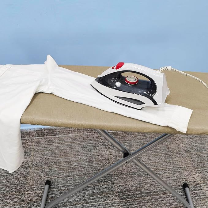 VividPaw Ironing Board Cover and Pad ONLY, Standard Size 15x54, Thick Padding, Elastic Edge, Silicone Coated, Adjustable Fastener, Heavy Duty Padded Iron Board Covers (Sandy Beige, 15" x 54")