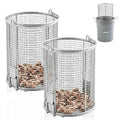2 Pcs 1/4″ Mesh 5 Gallon Dip and Drain Stainless Steel Part Cleaning Strainer Basket for Buckets, Swing Handle, for Mechanics Auto Parts Washing Garage Shop Home Workshop, Bucket Not Included