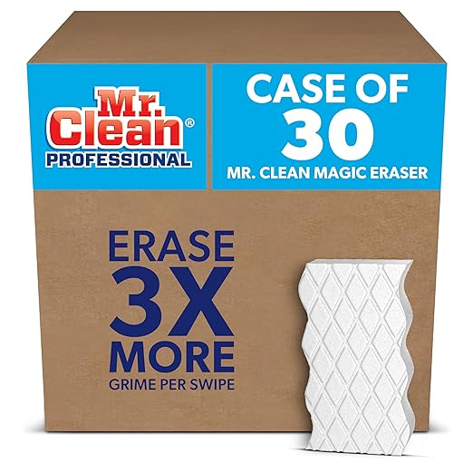 Mr. Clean PRO Magic Eraser, Bulk Cleaning Sponges for Commercial Grease and Stain Removal, Heavy Duty (30 Count)