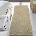 LOCHAS Luxury Bathroom Rug Shaggy Bath Mat 24 x 70 Inch, Beige | Washable Non Slip Bath Rugs for Bathroom Shower, Soft Plush Chenille Absorbent Carpets