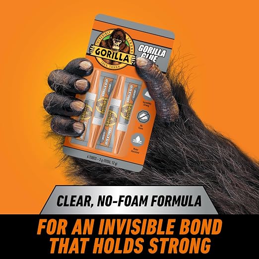 Gorilla Clear Glue, Four 3 Gram Tubes (Pack of 1) - Crystal Clear, All Purpose, and Water Resistant