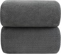 YTYC 39x78 Bath Sheets,Towels for Bathroom,Charcoal Grey,2-Pieces | Extra Large Bath Towels, Super Soft,Highly absorbent,Hanging Loop,Quick Drying,Light Weight,80% Polyester
