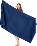 SALBAKOS Luxury 100% Turkish Cotton Bath Sheet 40x80 (1-Piece, Navy Blue) | Extra Large Jumbo Oversized Bathroom and Beach Towel, Super Soft Highly Absorbent Thick Premium Hotel Quality, Made in Turkey