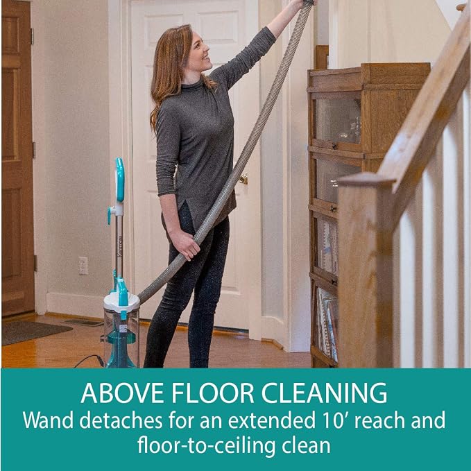 Kenmore Bagless Upright Vacuum, Green, 2 Liters DU2012 | 2-Motor Power Suction, Lightweight Carpet Cleaner, 10' Hose, HEPA Filter, 2 Cleaning Tools for Pet Hair