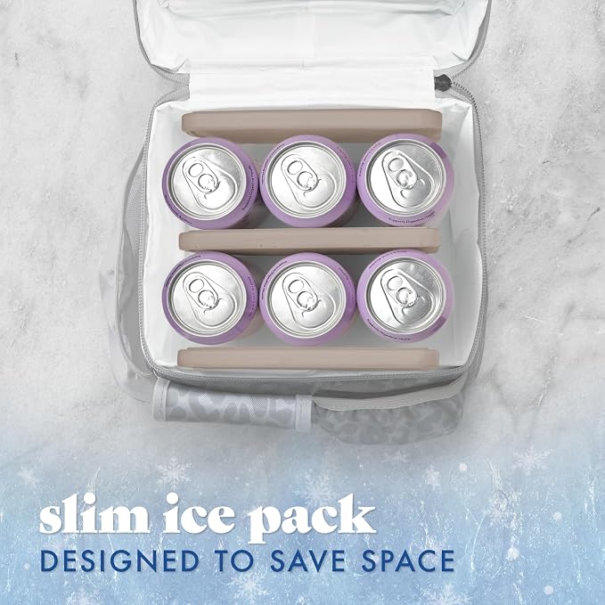 Cool Coolers by Fit & Fresh 4 Pack XL Slim Ice Packs, Quick Freeze Space Saving Reusable Ice Packs for Lunch Boxes or Coolers