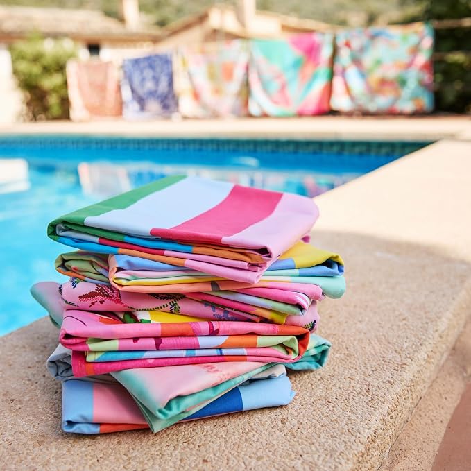 Dock & Bay Beach Towel - Quick Dry, Sand Free - Compact, Lightweight - 100% Recycled - Includes Bag - Pink Paradise - Extra Large (200x90cm, 78x35)