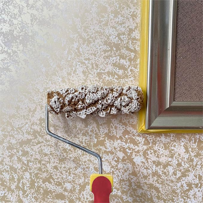Hanroy Sponge Paint Roller Small 7" for Texture Painting Decorators Brush Tool, Fast and Easy Pattern Art Sponge Roller for Home Wall(RM478K)