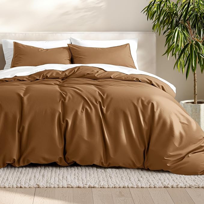 Bare Home Bedding Duvet Cover California King Size - Premium 1800 Super Soft Collection - Lightweight, Cooling - Soft Breathable Bedding Duvet Cover (Cal King, Caramel)