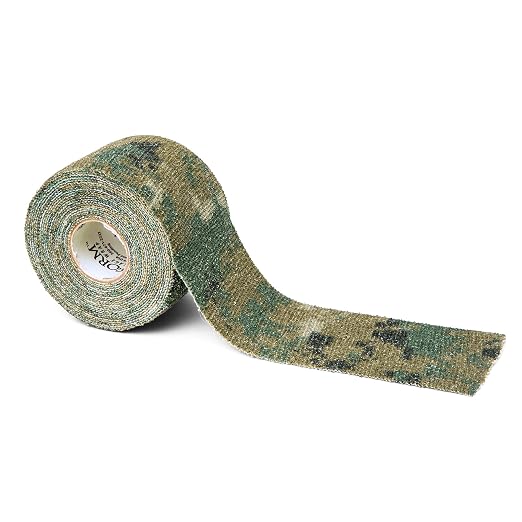 GEAR AID Camo Form Self-Cling and Reusable Fabric Camouflage Wrap, Adds Grip and Shield Hands from Hot or Cold Surfaces to Protect You and Your Equipment, Woodland Digital, 2” x 144” Roll, 1 Pack