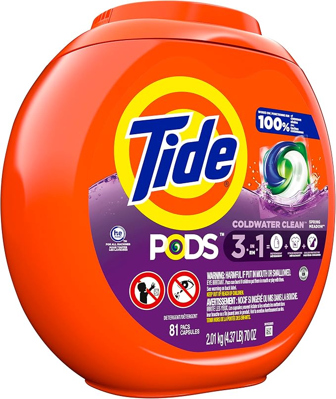 Tide PODS Laundry Detergent Soap Pods, Spring Meadow, 81 count