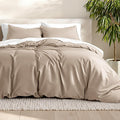 Bare Home Bedding Duvet Cover Queen Size - Premium 1800 Super Soft Collection - Lightweight, Cooling - Soft Breathable Bedding Duvet Cover (Queen, Pebble)
