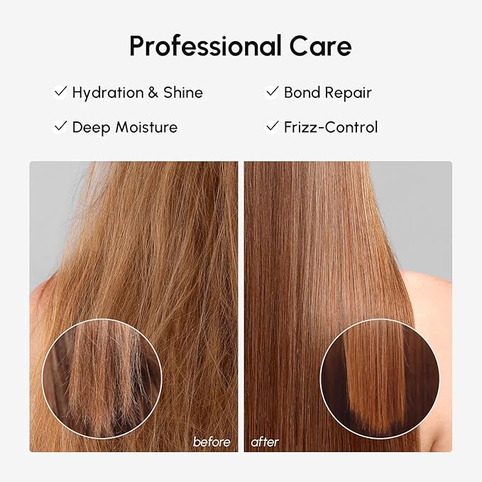 MAREE Deep Conditioning Hair Mask for Damaged Hair Treatment – Keratin Hair Care for Hydrating Growth Repair Moisturizing – Dry Curly Color Refreshing – 10 Fl Oz, White