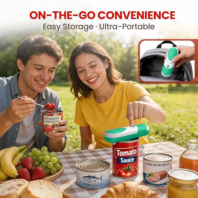 Electric Can Opener One Touch Fits All Can Sizes, Electric Can Openers for Kitchen Food Safe with Smooth Edge, Kitchen Gadgets Battery Operated Can Openers for Seniors, Arthritis and Chef