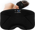 Sleep Mask with Headphones Bluetooth 5.4, LC-dolida Wireless Music Eye Mask for Sleeping Headphones with Soft Bamboo Cotton Cooling Breathable,Ultra-Thin Stereo Speaker for Side Sleepers-Ink