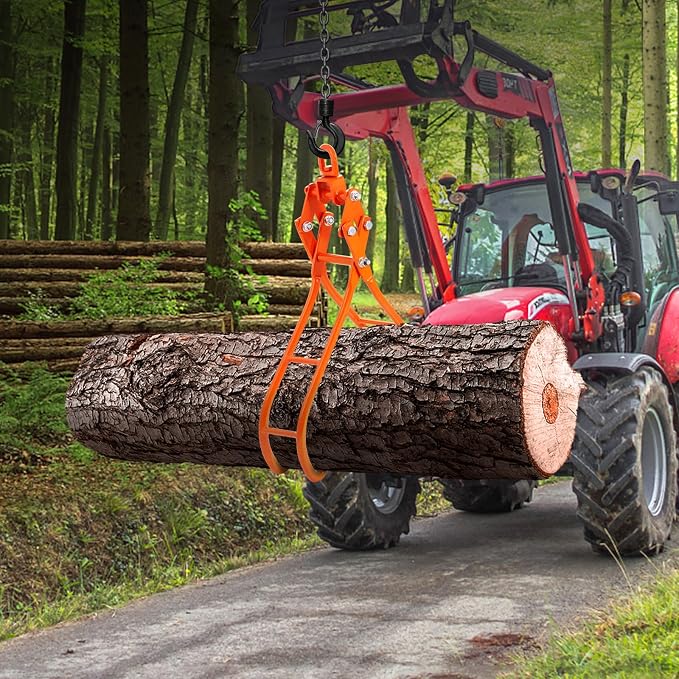 VEVOR Timber Claw Hook, 28 inch 4 Claw Log Grapple Logging Tongs, Swivel Steel Log Lifting Tongs 31" Max Opening, Eagle Claws with 2205LBS/1000kg Loading Capacity for Tractors, ATVs, Trucks, Forklifts