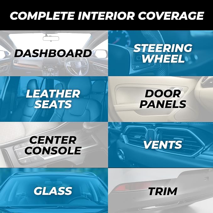 The Rag Company - Complete Leather & Interior Car Cleaning Kit - Includes Glass and Interior Cleaners, Leather Care, Microfiber Towels, Brushes and Scrubbers, Cloths, Applicators - 33 Item Set