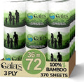 Gaias Premium and Soft Organic Bamboo Toilet Paper | 36 Mega Rolls, 3 Ply, 370 Sheets | FSC Certified, PFAS & BPA Free, Eco-Friendly, Sustainable Tissue - Plastic Free, Septic Safe, Vegan