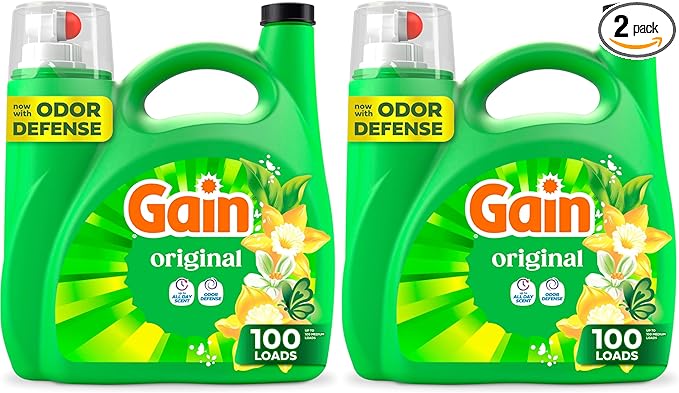 Gain Liquid Laundry Detergent, Original Scent | 107 Loads | 154 oz | HE Compatible | Pack of 2